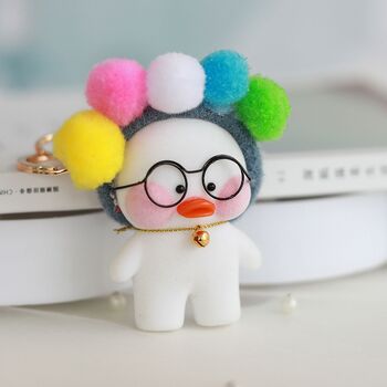 Мини утенок-брелок Lalafanfan Цветик, 10 см