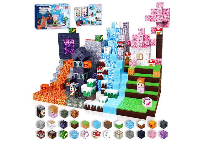 Магнітний конструктор Казковий острів блоки Майнкрафт 150 деталей My Wull (Minecraft)