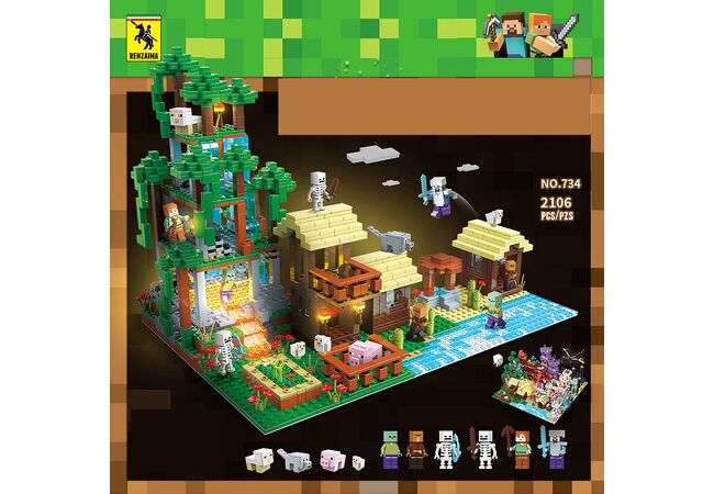 Гигантский Светящийся LED конструктор (2106 дет) Пещера - My Wull (Minecraft)