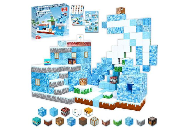 Магнітний конструктор Крижана база блоки Майнкрафт 100 деталей My Wull (Minecraft)