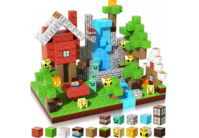 Магнітний конструктор Будинок на палях блоки Майнкрафт 100 деталей My Wull (Minecraft)