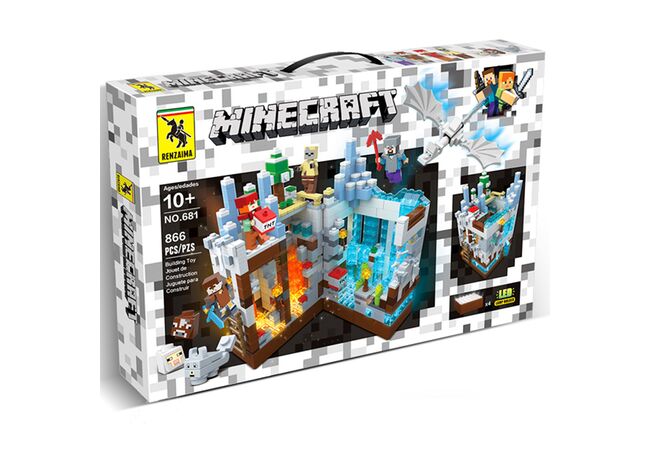 Величезний LED конструктор (866 дет) Печера - My Wull (Minecraft)