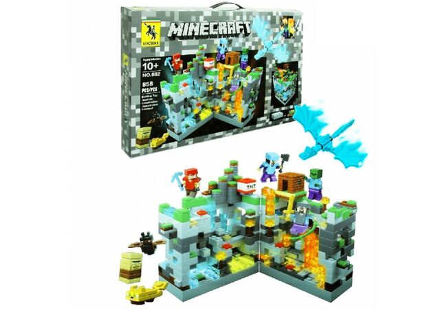 Громадный Светящийся LED конструктор (858 дет) Горная Шахта - My Wull (Minecraft)