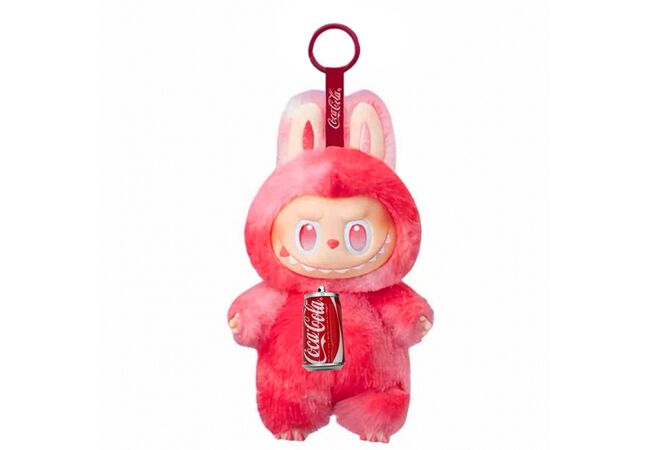 Лабубу Кока Кола Червона м'яка іграшка брелок monsters Pop Mart Big model Coca-Cola Colab