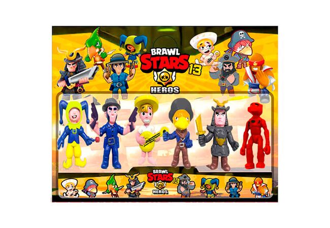 Большие фигурки (10 см) Brawl Stars (13 сезон) - 6 игрушек в наборе,  герои игры Бравл Старс: Голем Валли, Якудза, Ворон, Леон  и другие.