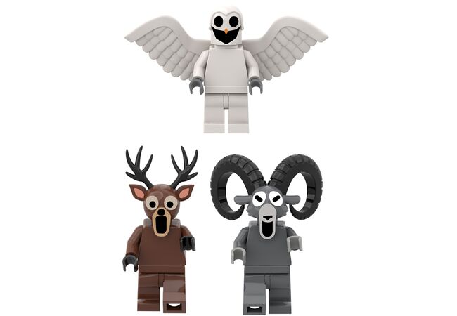 Фігурки Козел, Олень, Сова з 99 ночей в лісі (99 NIGHTS IN THE FOREST Roblox) підходять для конструктора Лего