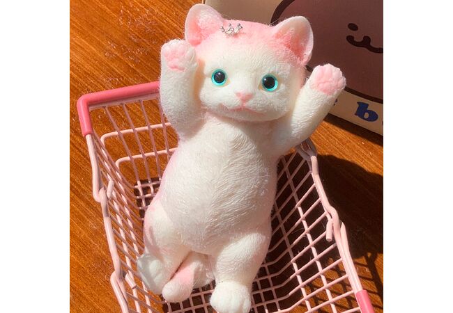 Большой Таба Сквиш Кошка 20 см Pink Cat Tin - таба лапка антистресс