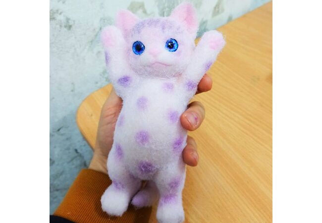Таба Сквиш 20 см Большая Кошка Розовая Lavender Spots Cheer Cat - таба лапка антистресс
