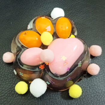 Люкс Таба Лапка Разноцветная  сквиш антистресс лапка котика желейная