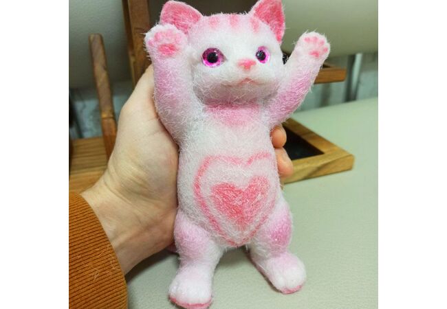 Большой Таба Сквиш 21 см Кошка Розовая Pink Cheer Cat - таба лапка антистресс