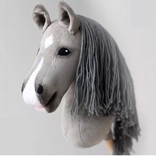 Сіра Конячка для Хоббіхорсингу кінь Hobby Horse хоббі кінь на палиці Новинки