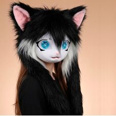 Реалістична маска Кішка для квадробера Furry голова фурсьют