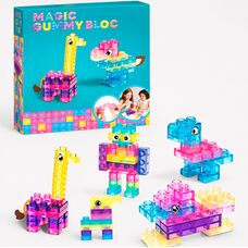 Мягкий силиконовый конструктор 62 детали Magic Gummy Bloc - Конструкторы