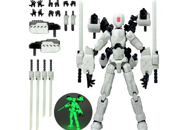 Робот White Glow Mecha Warrior Dumm збірна екшн-фігурка конструктор
