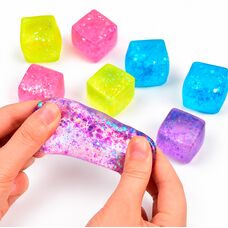 Кубик льда (3 см) Cube желейный Гліттер антистресс тянучка игрушка сюрприз, 1 шт