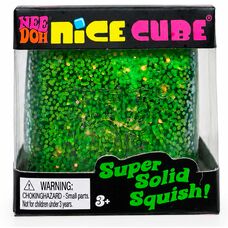 Куб Гліттер Зелений NeeDoh Nice Cube антистрес Новинки