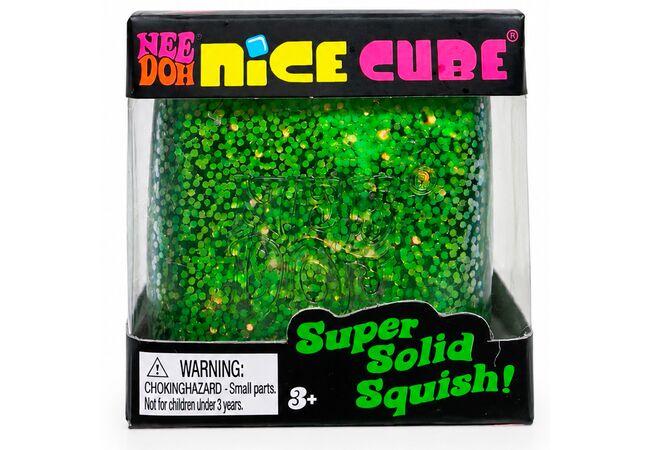 Куб Глиттер Зеленый NeeDoh Nice Cube антистресс